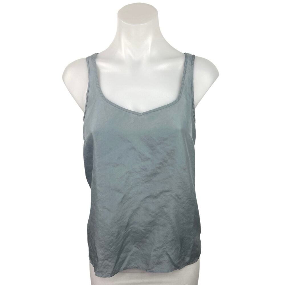 J.Crew Gray 100% Silk Sleeveless Cami Camisole Sweetheart Neck Tank Top Size 0